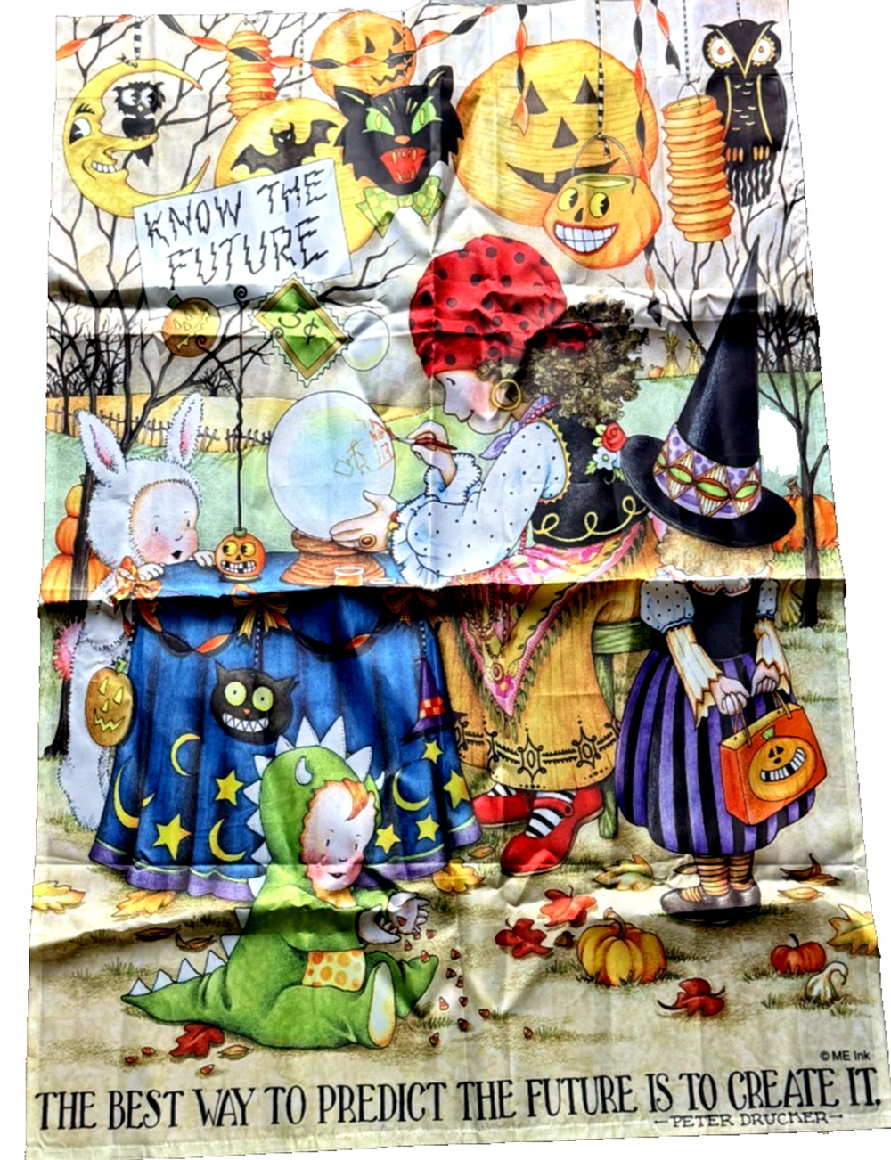 NEW Mary Engelbreit Know The Future Fortune Teller House Flag 25"x 38" Halloween
